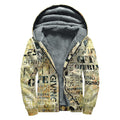 Giving And Tithing Religious Words Print Sherpa Lined Zip Up Hoodie