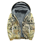 Giving And Tithing Religious Words Print Sherpa Lined Zip Up Hoodie