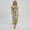 Giving And Tithing Religious Words Print Short Sleeve Maxi Dress