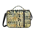 Giving And Tithing Religious Words Print Shoulder Strap Bible Bag