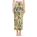 Giving And Tithing Religious Words Print Side Slit Maxi Skirt