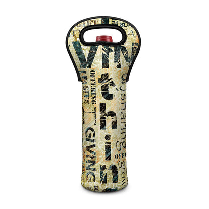 Giving And Tithing Religious Words Print Single Neoprene Wine Tote