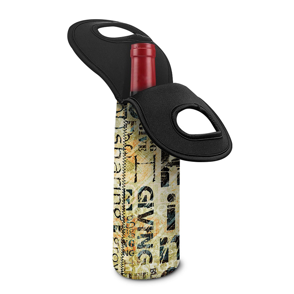 Giving And Tithing Religious Words Print Single Neoprene Wine Tote