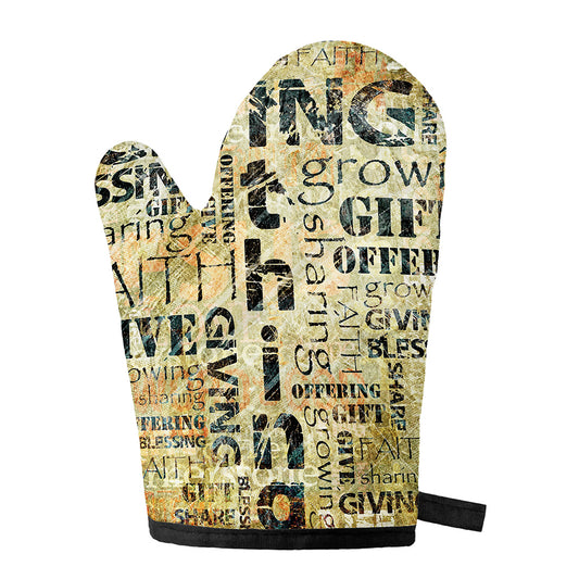 Giving And Tithing Religious Words Print Single Oven Mitt