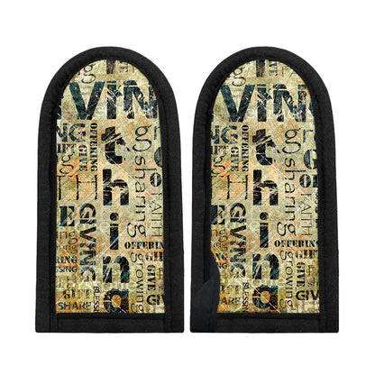 Giving And Tithing Religious Words Print Skillet Handle Cover