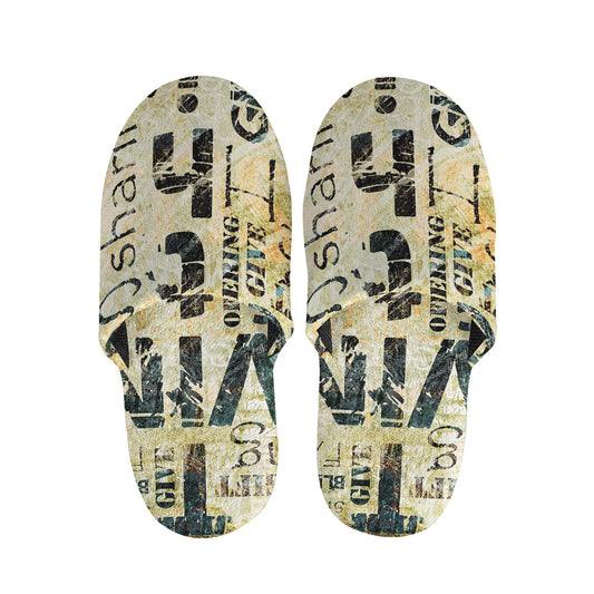 Giving And Tithing Religious Words Print Slippers