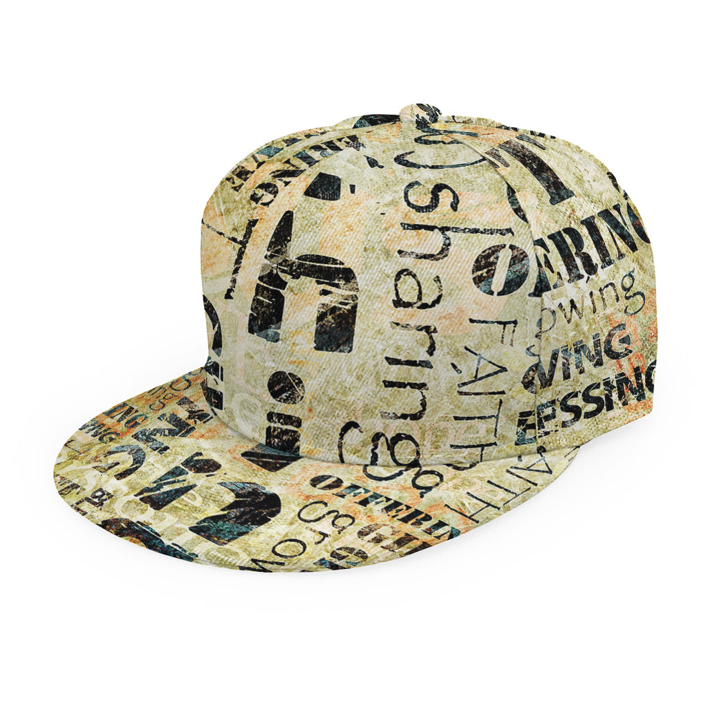 Giving And Tithing Religious Words Print Snapback Cap