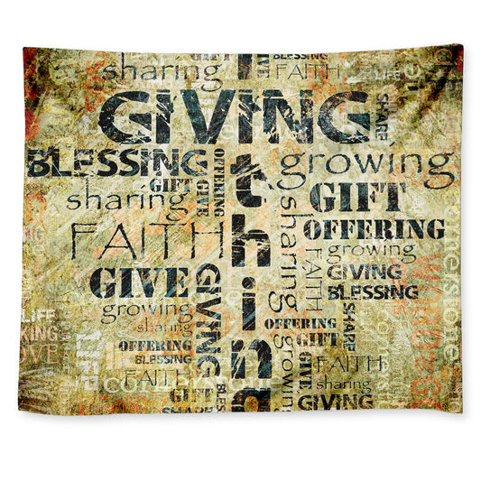 Giving And Tithing Religious Words Print Tapestry