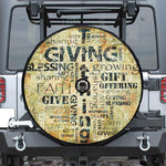 Giving And Tithing Religious Words Print Tire Cover With Camera Hole