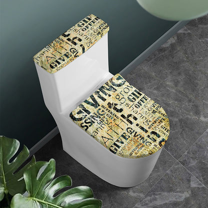 Giving And Tithing Religious Words Print Toilet Lid And Tank Cover Set
