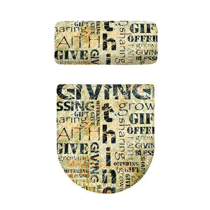 Giving And Tithing Religious Words Print Toilet Lid And Tank Cover Set