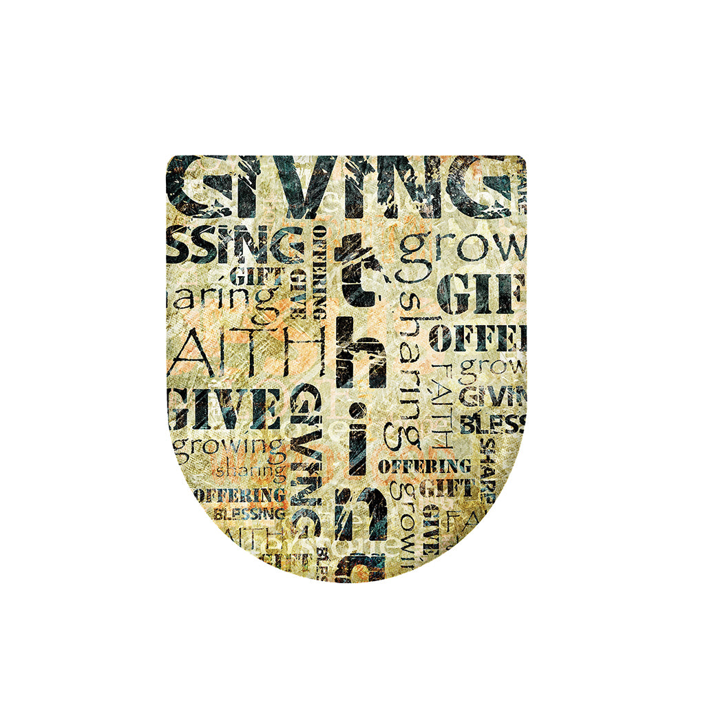 Giving And Tithing Religious Words Print Toilet Lid Cover