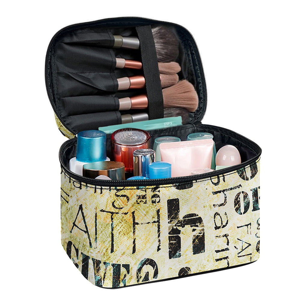 Giving And Tithing Religious Words Print Travel Makeup Bag