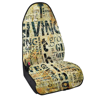 Giving And Tithing Religious Words Print Waterproof Car Seat Cover