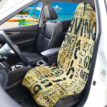 Giving And Tithing Religious Words Print Waterproof Car Seat Cover