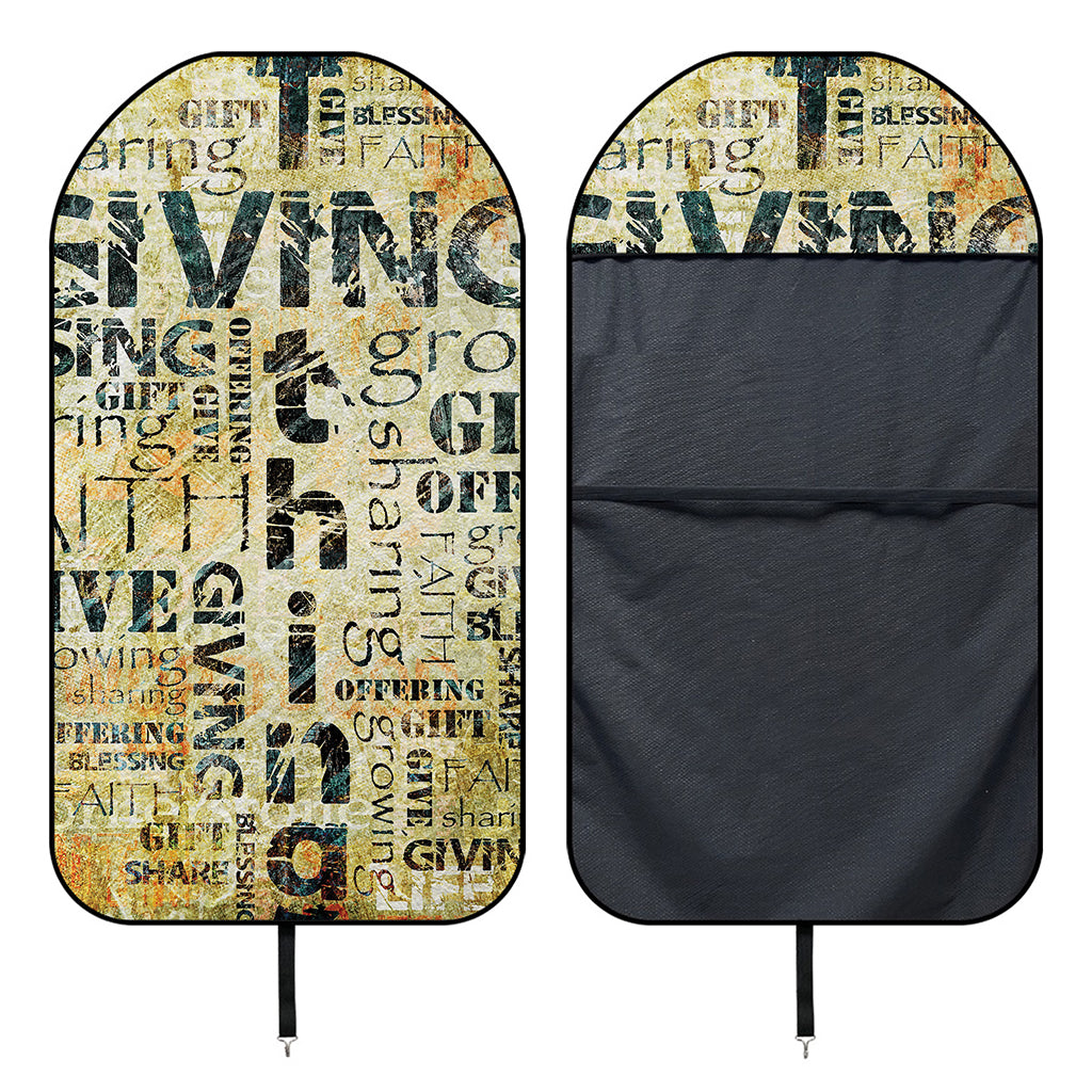 Giving And Tithing Religious Words Print Waterproof Car Seat Cover
