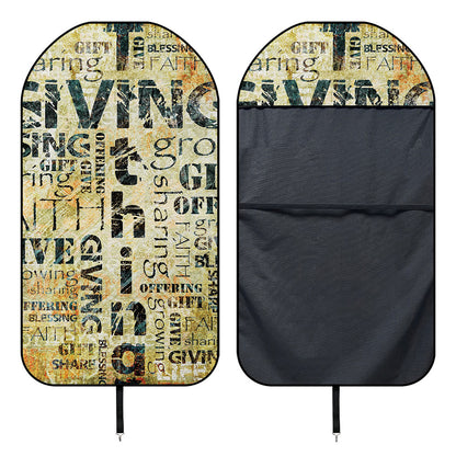 Giving And Tithing Religious Words Print Waterproof Car Seat Cover