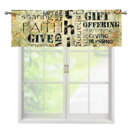 Giving And Tithing Religious Words Print Window Valance