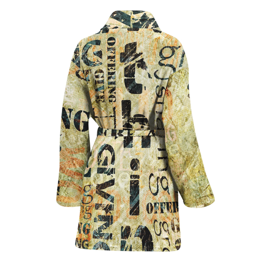 Giving And Tithing Religious Words Print Women's Bathrobe