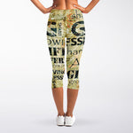 Giving And Tithing Religious Words Print Women's Capri Leggings