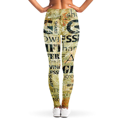 Giving And Tithing Religious Words Print Women's Leggings