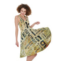 Giving And Tithing Religious Words Print Sleeveless Knee Length Dress