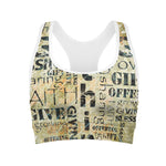 Giving And Tithing Religious Words Print Women's Sports Bra