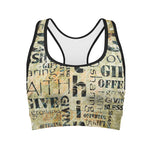 Giving And Tithing Religious Words Print Women's Sports Bra