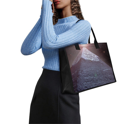 Giza Pyramid Print Canvas Tote Bag