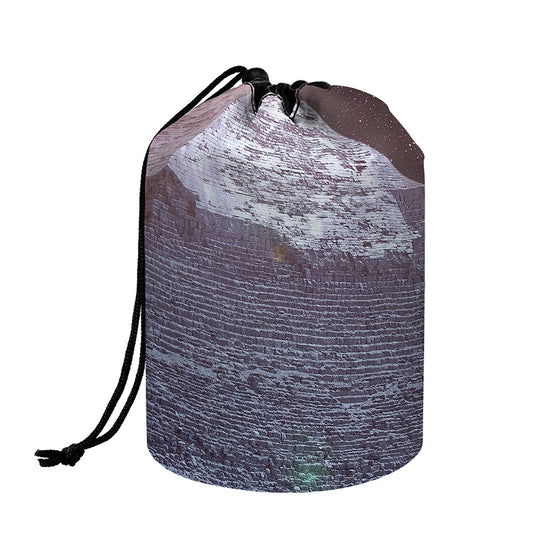 Giza Pyramid Print Drawstring Makeup Bag