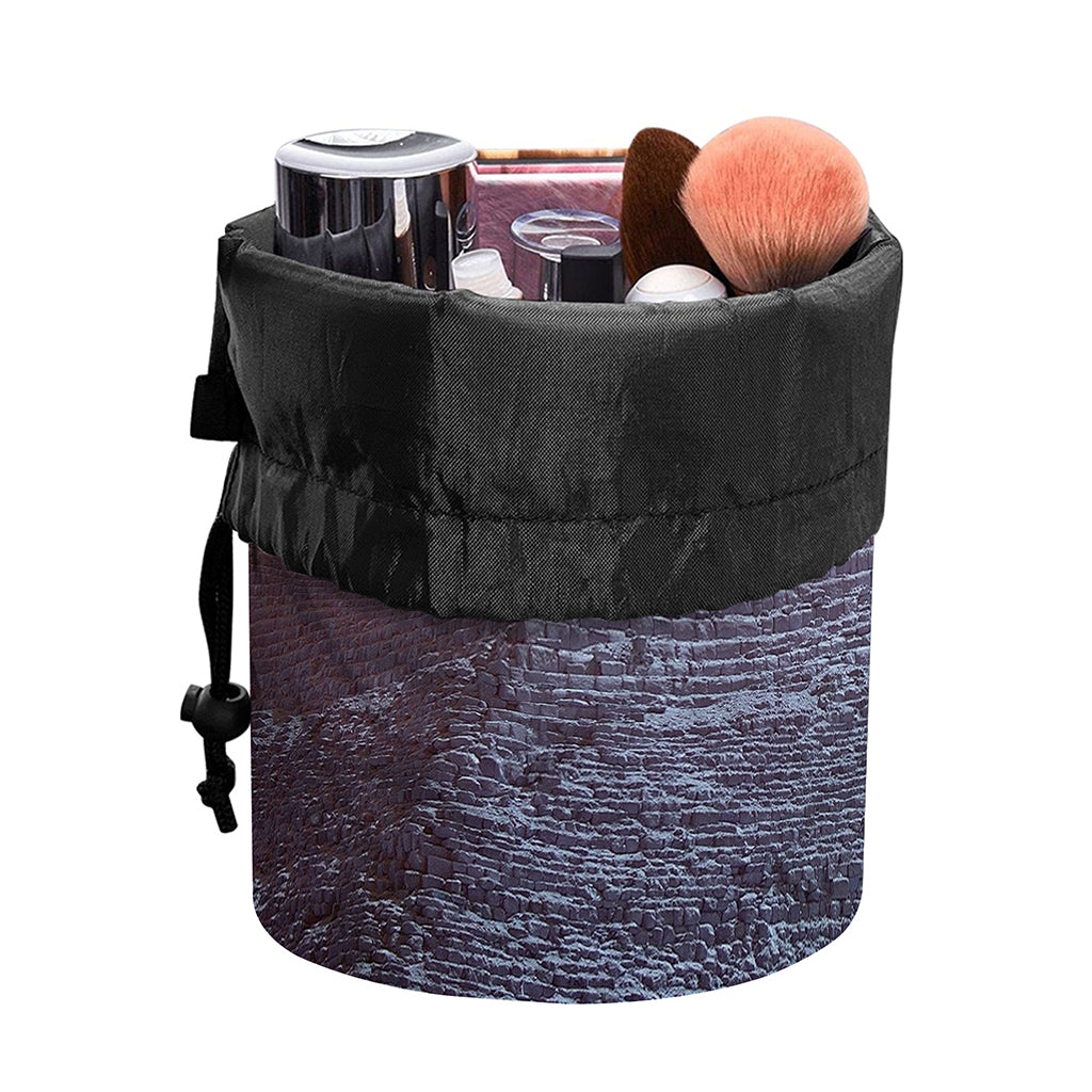 Giza Pyramid Print Drawstring Makeup Bag