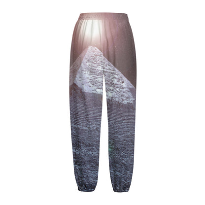 Giza Pyramid Print Fleece Lined Knit Pants