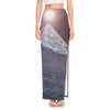 Giza Pyramid Print High Slit Maxi Skirt