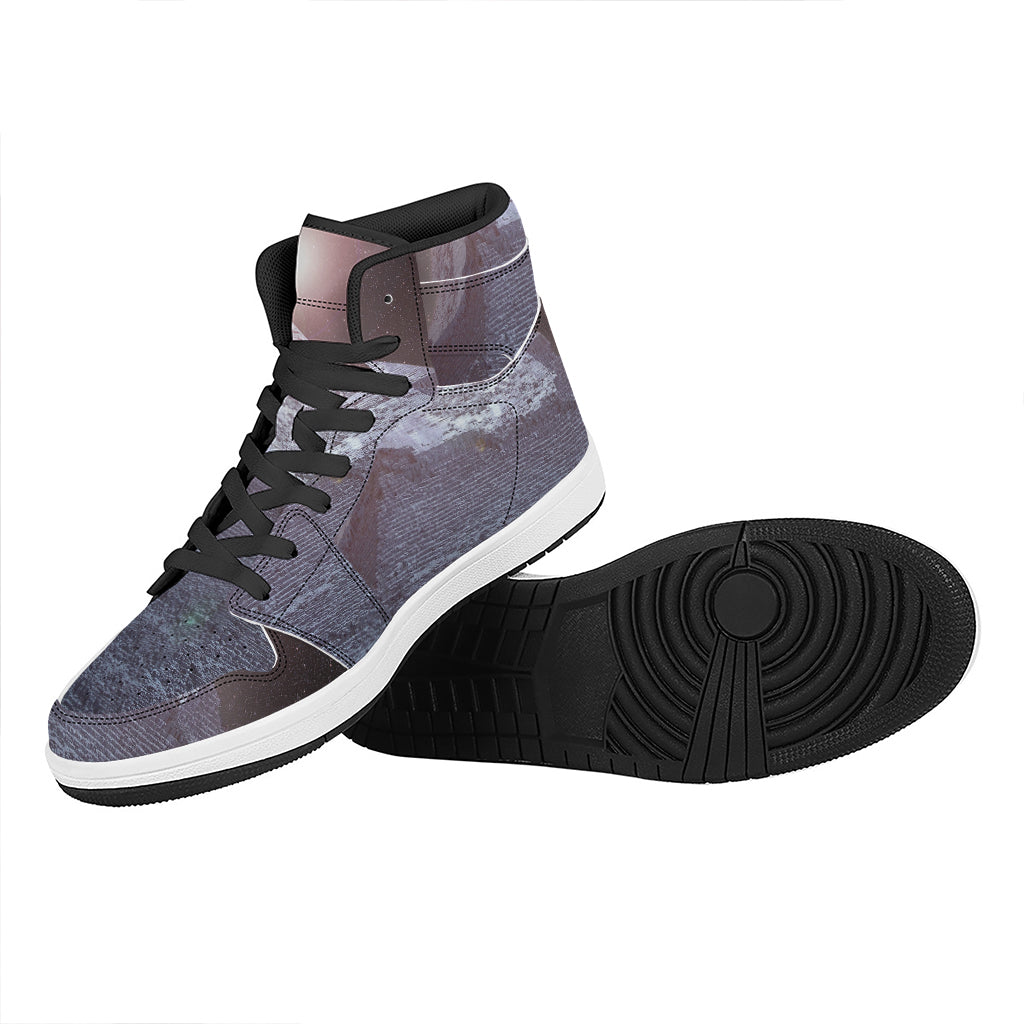 Giza Pyramid Print High Top Leather Sneakers