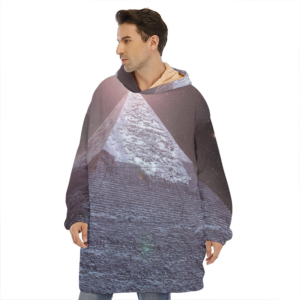 Giza Pyramid Print Hoodie Blanket