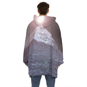 Giza Pyramid Print Hoodie Blanket