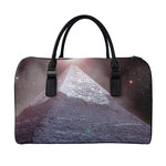 Giza Pyramid Print Leather Duffle Bag