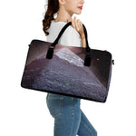 Giza Pyramid Print Leather Duffle Bag