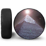 Giza Pyramid Print Leather Spare Tire Cover