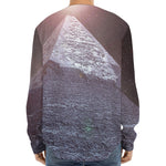 Giza Pyramid Print Long Sleeve Baseball Jersey