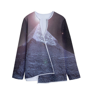 Giza Pyramid Print Long Sleeve Short Coat