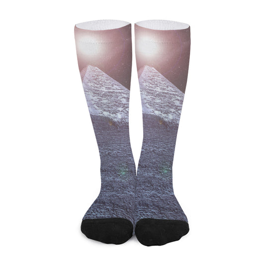 Giza Pyramid Print Long Socks