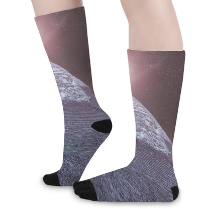 Giza Pyramid Print Long Socks