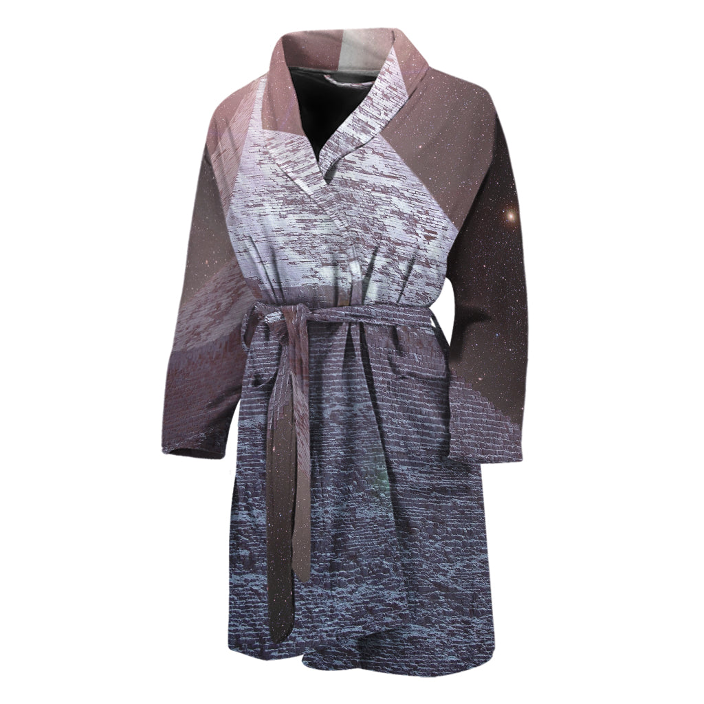 Giza Pyramid Print Men's Bathrobe