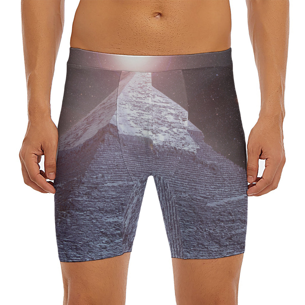 Giza Pyramid Print Men's Long Boxer Briefs