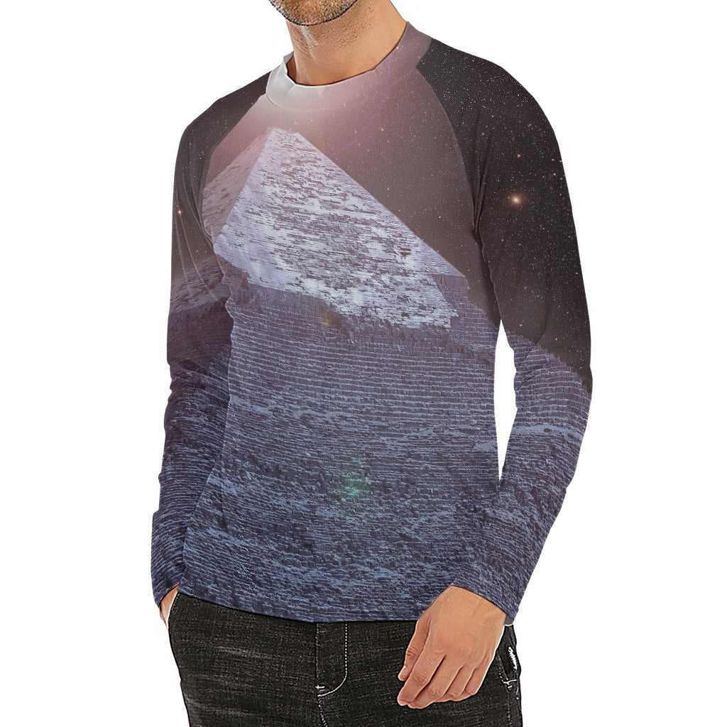 Giza Pyramid Print Men's Long Sleeve Rash Guard