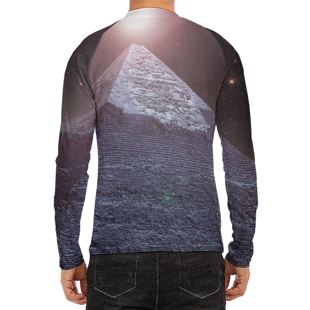 Giza Pyramid Print Men's Long Sleeve Rash Guard