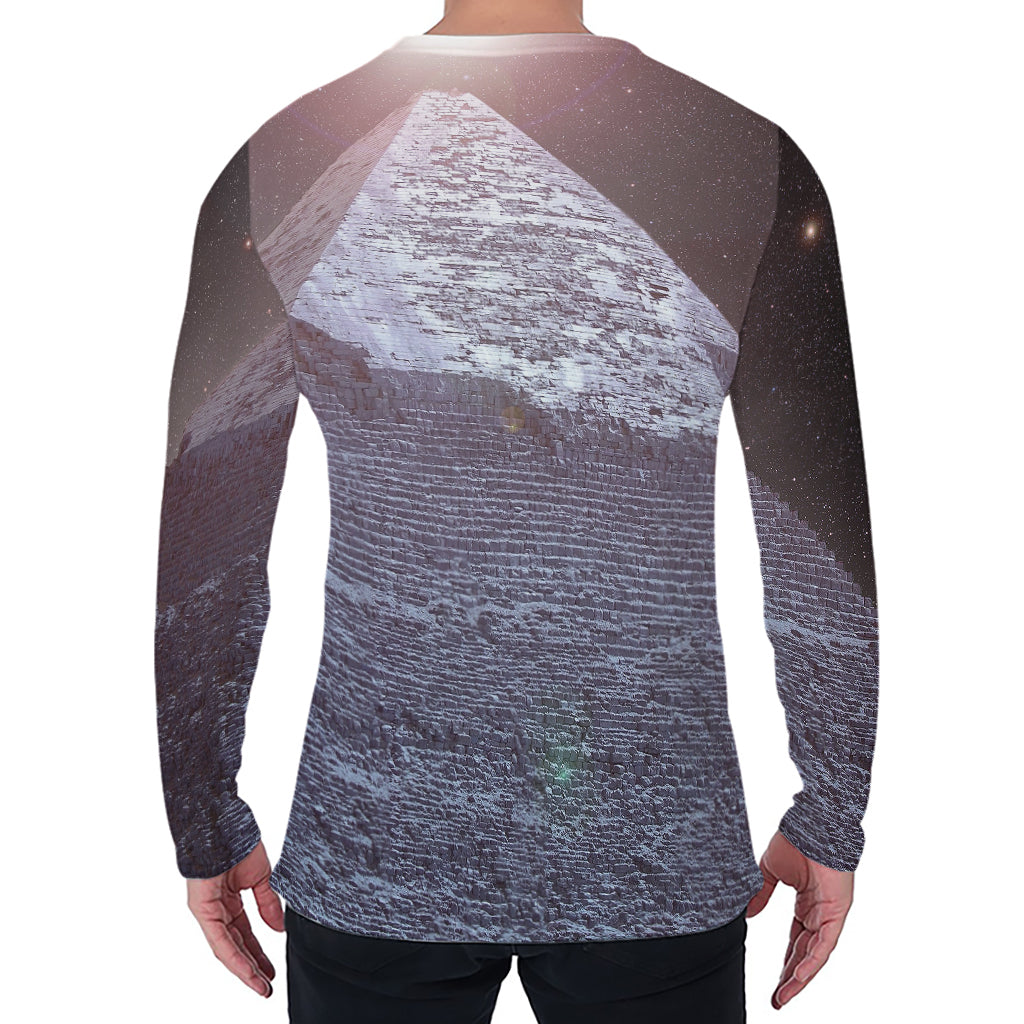 Giza Pyramid Print Men's Long Sleeve T-Shirt