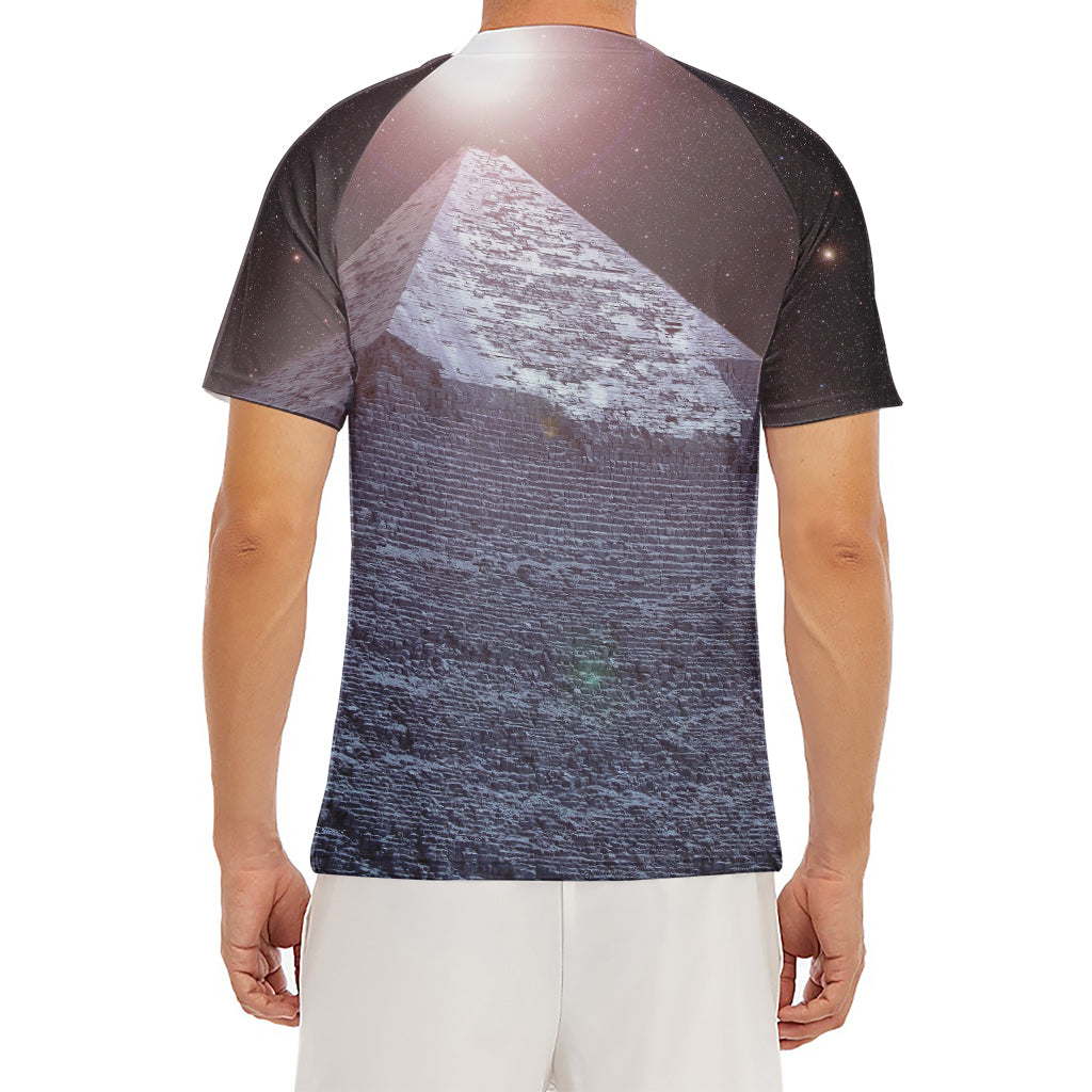 Giza Pyramid Print Men's Short Sleeve Rash Guard