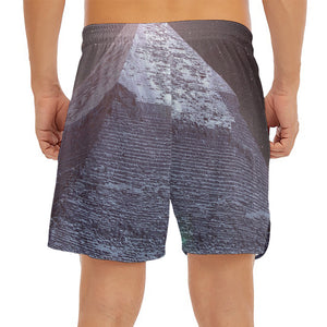 Giza Pyramid Print Men's Split Running Shorts